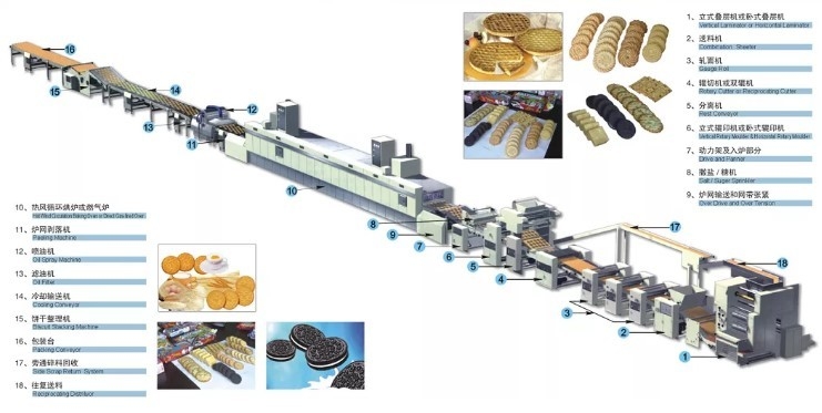 boulangerie 2000kg/8h faisant à machine la petite chaîne de production de biscuit